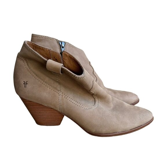 Frye Reina Western Ankle Bootie in Ash Suede Size 9.5M - Picture 2 of 10